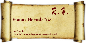 Remes Hermész névjegykártya